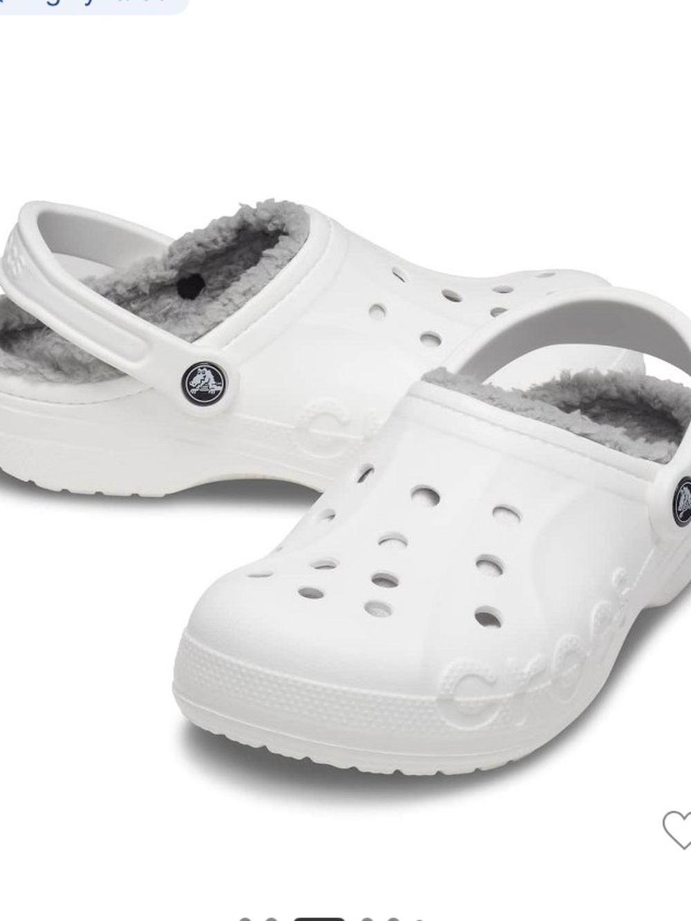 Like new adult Baya white lined crocs size women’s 7